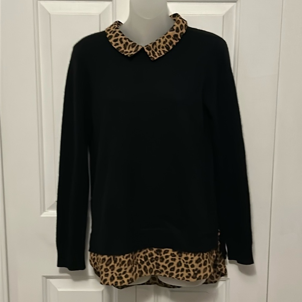 Cashmere Charter Club sz S Luxury Sweater Built in Collar & Shirttails GUC B1313